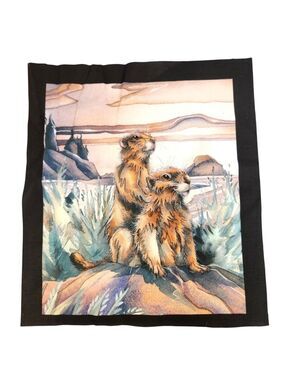Prairie Dogs Quilting Fabric Panel - Digitally Printed Robert Kaufman Cotton